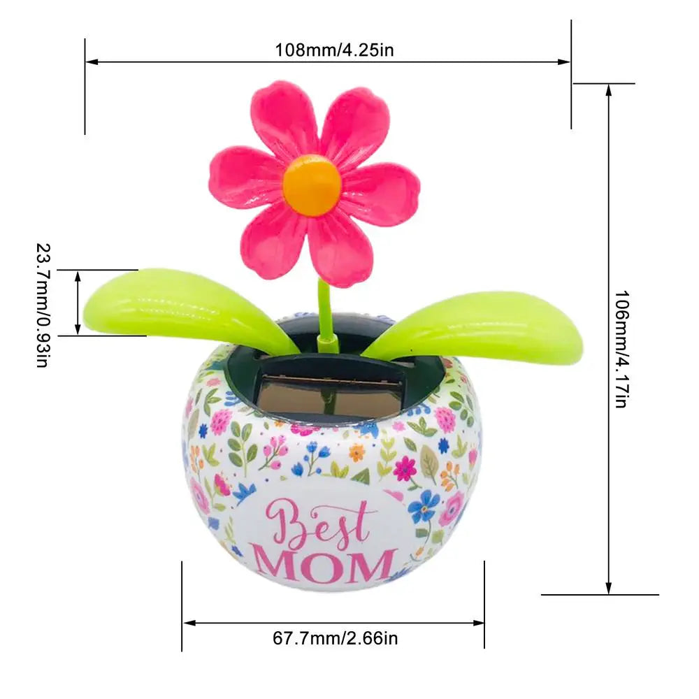 Solar Dancing Sunflower and Butterfly – Dashboard Figurine for Desk Decor