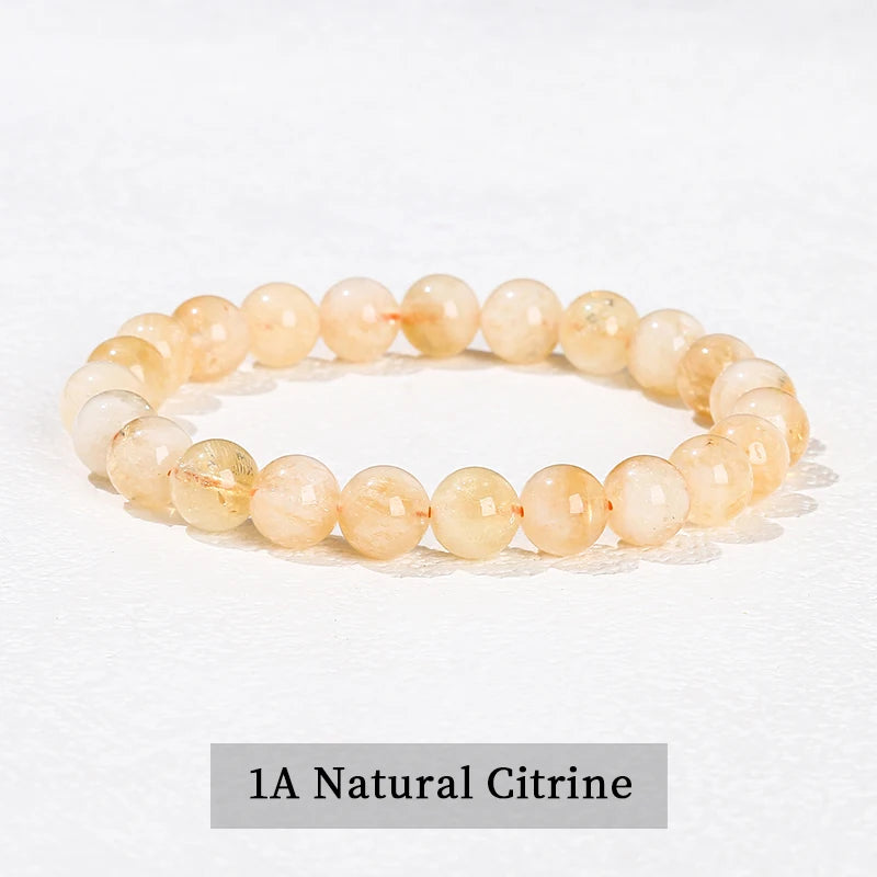 Natural Stone Bead Bracelet – Healing Crystal Gemstone Jewelry for Men and Women