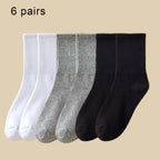 Mid Length Cotton Socks – Solid Color Business Casual for Daily Wear