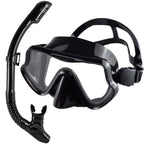 Tempered Glass Scuba Mask Set – Panoramic Snorkeling Gear for Adults