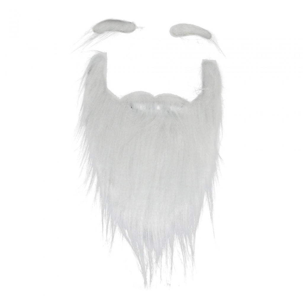 Fake Santa Beard – Synthetic White Facial Hair for Christmas Cosplay Costume