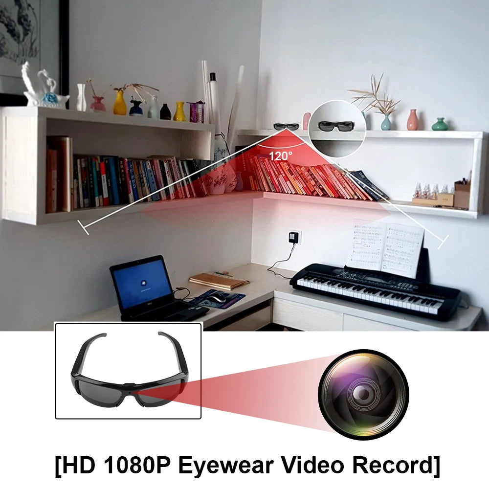 HD Mini Glasses Camera – Wearable Video Recorder for Outdoor Sports