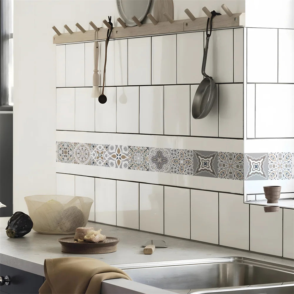Self-Adhesive Waist Line Stickers – Waterproof Border Mural for Kitchen Decor