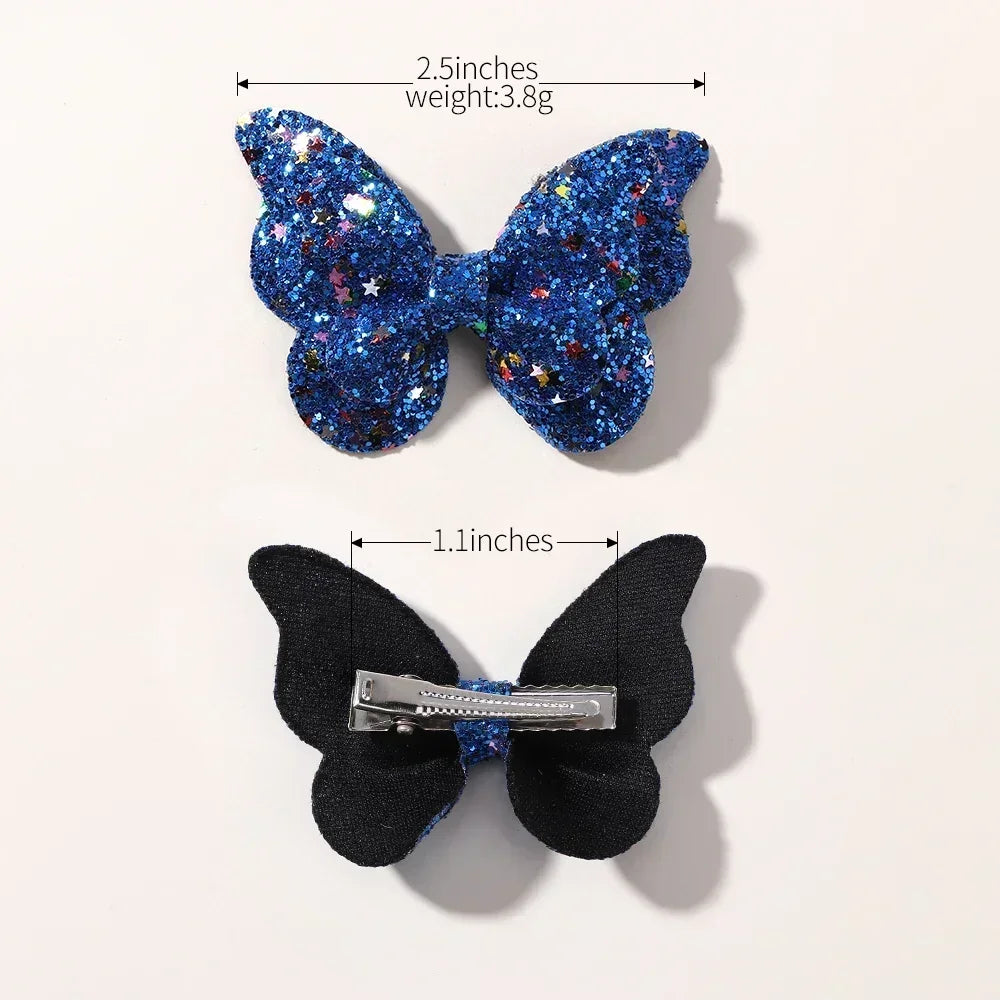 Sequined Butterfly Hair Clips – Cute Decorative Bows for Toddler Hairstyles
