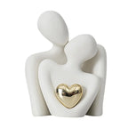 Couple Figurine Statue – Romantic Sculpture for Home Bookshelf Decor
