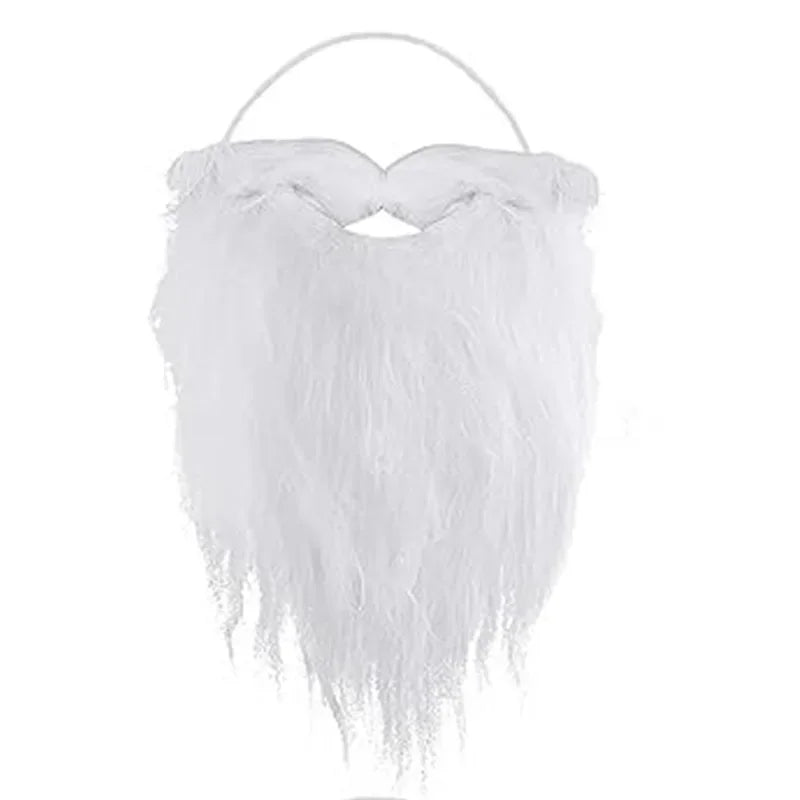 Faux White Santa Beard – Plush Costume Accessory for Kids and Adults