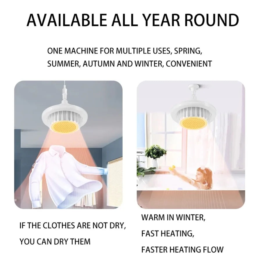 Electric Heater Ceiling Light – Remote Controlled Warm Air for Winter Home