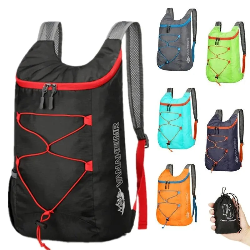 Folding Nylon Backpack – Lightweight Waterproof Bag for Camping and Hiking