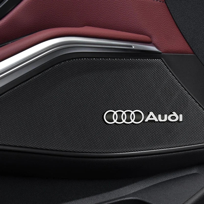 3D Aluminum Car Badge Emblems – Interior Audio Decoration for Audi Models