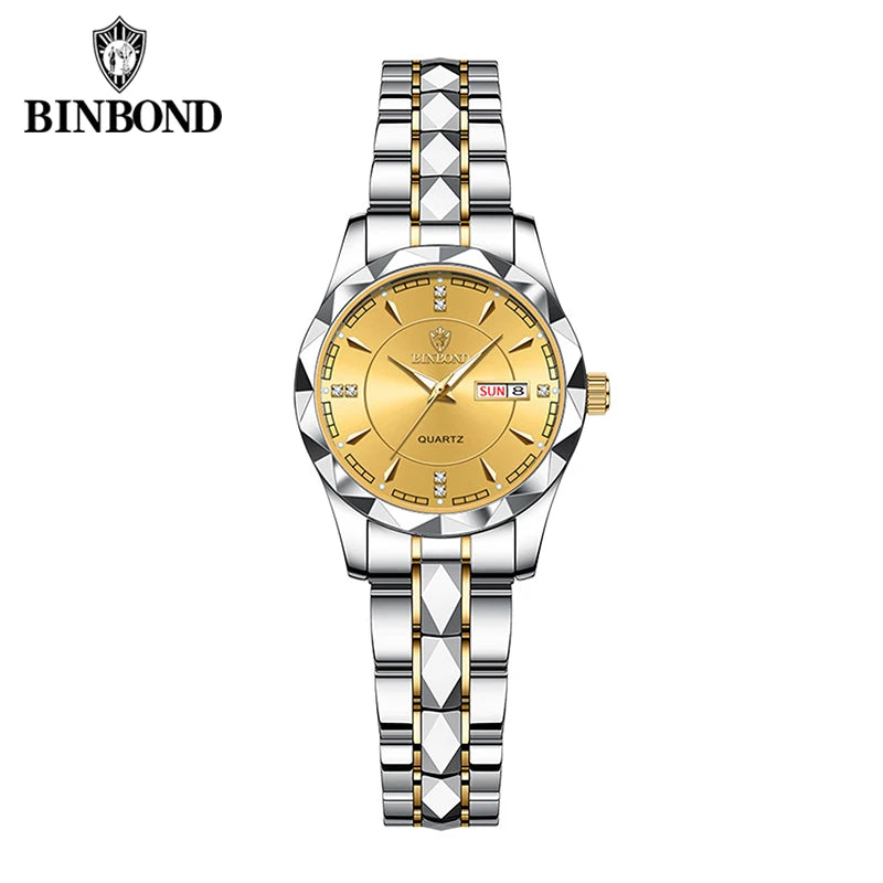 Stainless Steel Quartz Watch – Waterproof Luminous Accessory for Women