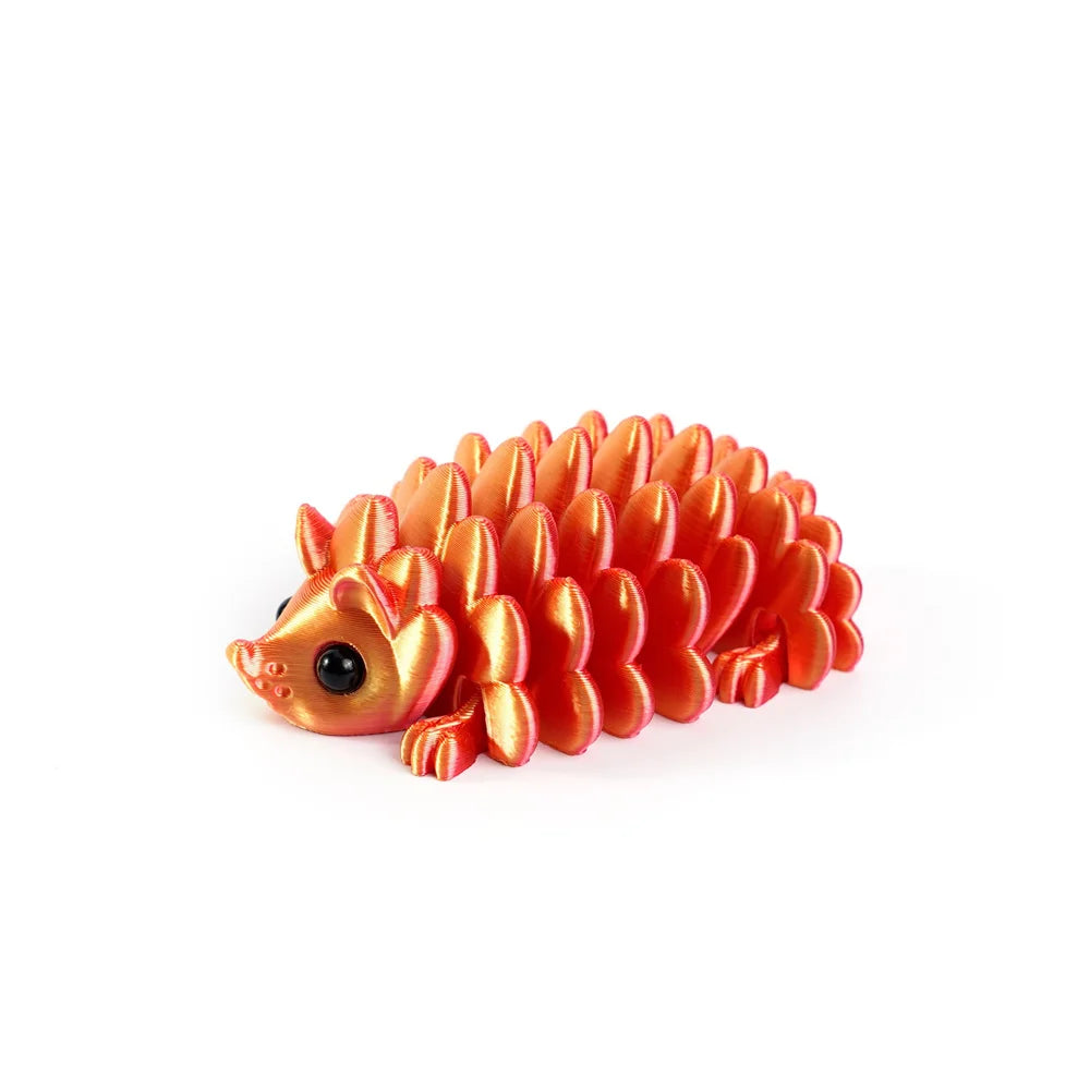 Articulated 3D Printed Hedgehog Figurine – Flexible Desk Decor for Home Office