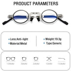 Folding Metal Reading Glasses – Anti-Blue Light Eyewear for Men and Women