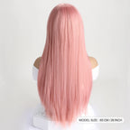 Long Straight Synthetic Wig – 26-Inch Colored Hair for Cosplay Halloween