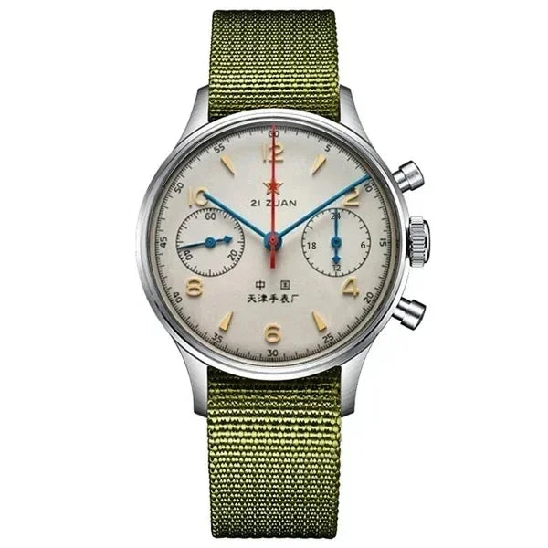 Vintage Pilot Chronograph – 42mm Automatic Waterproof Watch for Men