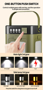 Foldable Solar Camping Light – 2000mAh Power Bank for Outdoor Hiking Tent