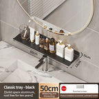 Aluminum Bathroom Wall Shelf – Punch-Free Storage for Kitchen and Toilet