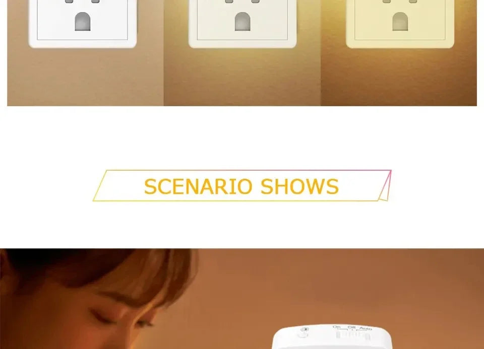 Motion Sensor LED Night Light – Dimmable Plug-in Lamp for Bedroom and Hallway