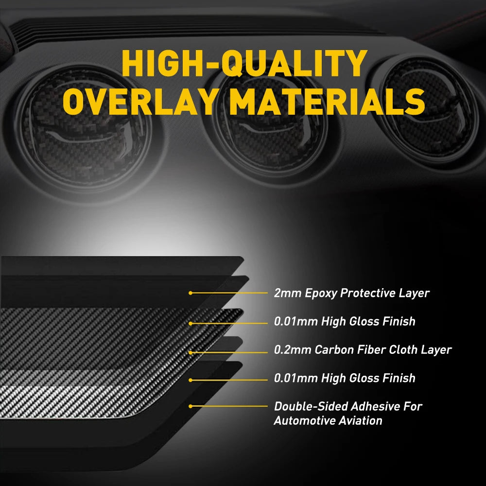 Carbon Fiber Headlight Switch Cover – Interior Trim for Ford Mustang