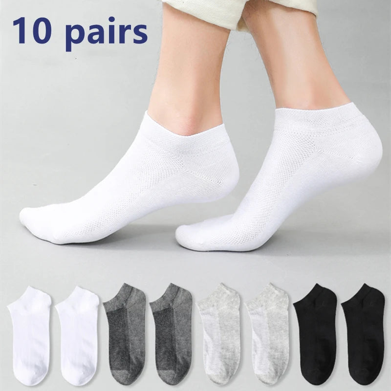Cotton Mid-calf Socks – Solid Colour Daily Wear for Men