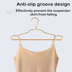 Golden Aluminum Alloy Coat Hangers – Durable Wardrobe Storage Organizer