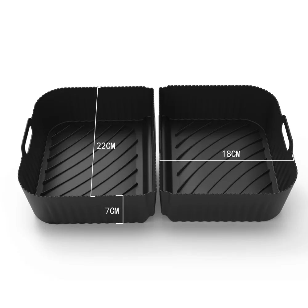 Reusable Silicone Air Fryer Tray – Non-Stick Baking Basket for Ninja Foodi