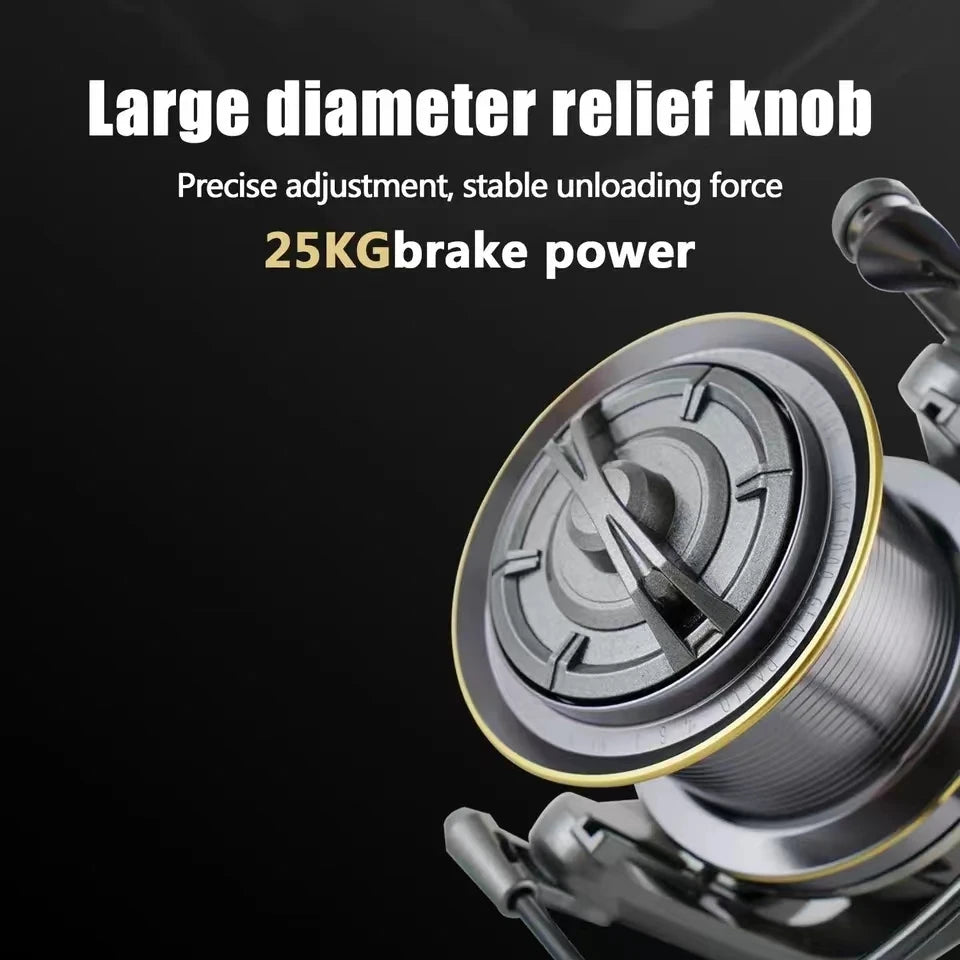 Stainless Steel Spinning Fishing Reel – 25KG Drag for Saltwater and Freshwater