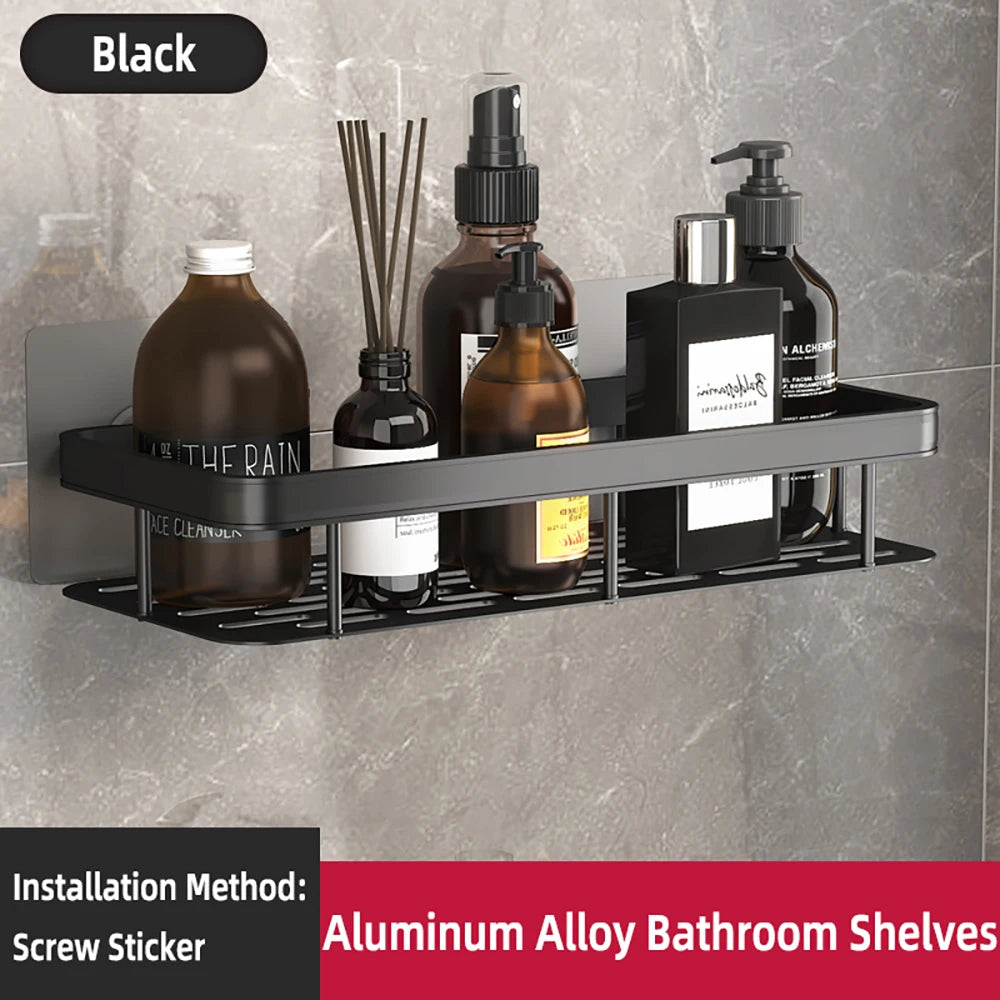 Adhesive Corner Shower Shelf – No Drill Wall Storage for Bathroom Organization