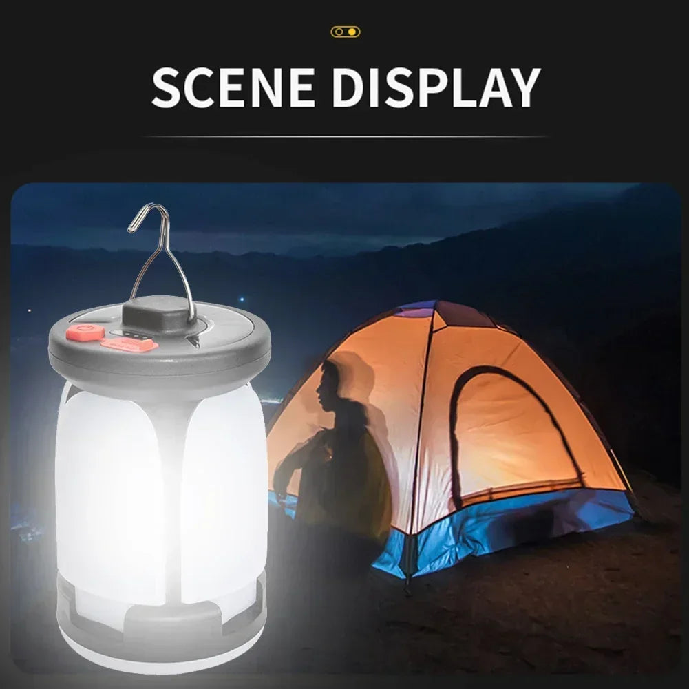 Rechargeable Solar LED Lantern – 1000LM Power Bank for Camping and Fishing