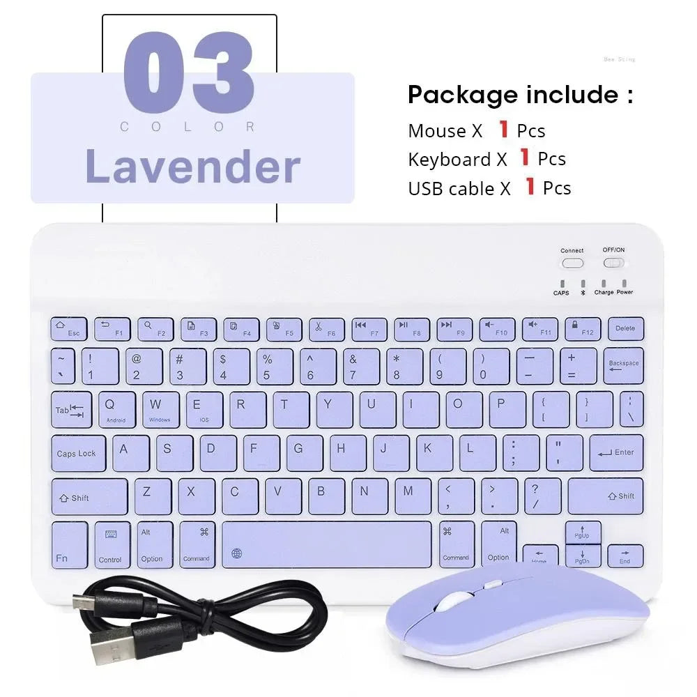 Wireless Bluetooth Keyboard and Mouse Set for iPad and Android Tablets