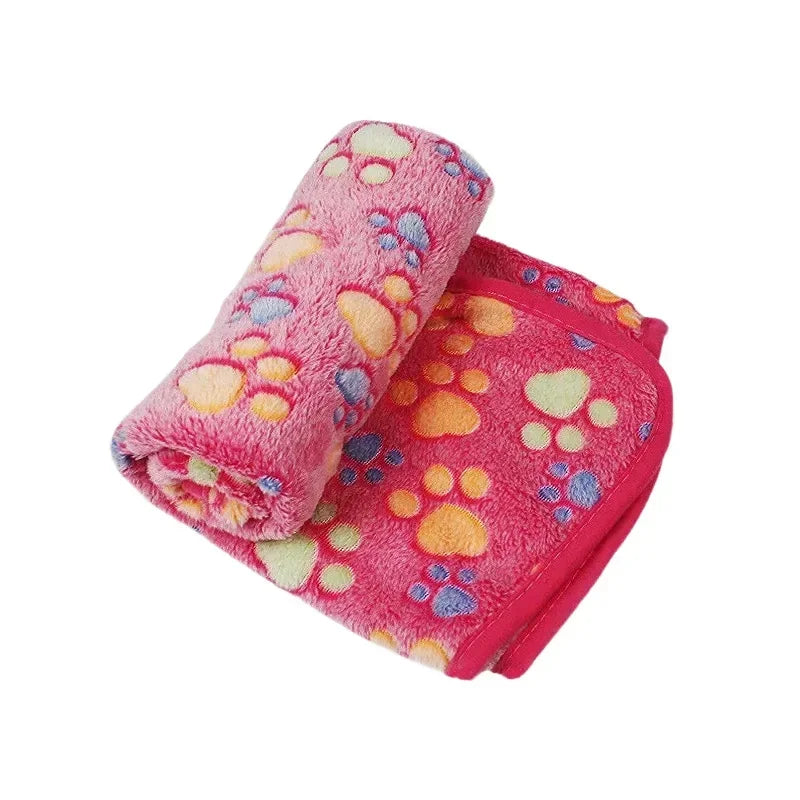 Soft Fluffy Pet Blanket – Cartoon Pattern Mat for Cats and Dogs