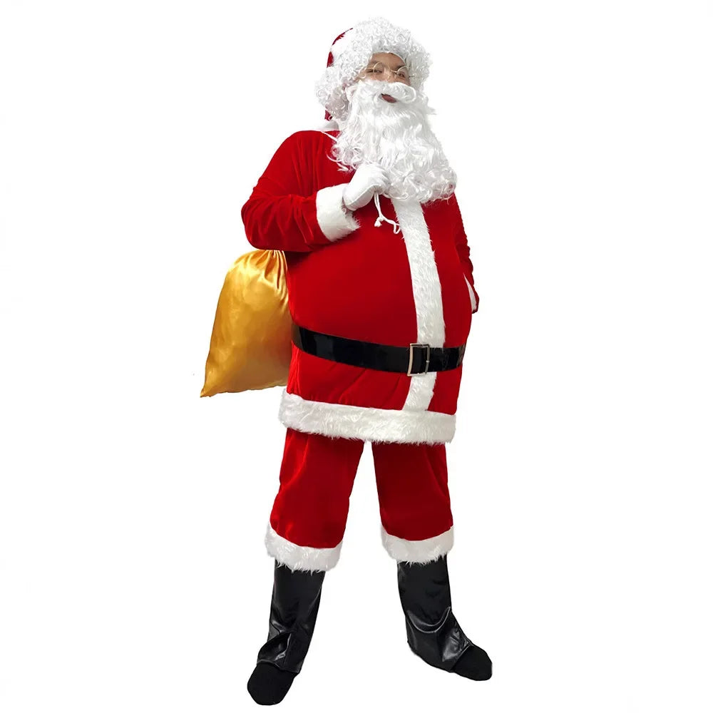 Santa Claus Costume Set – Plush Festival Outfit for Christmas Parties M-4XL