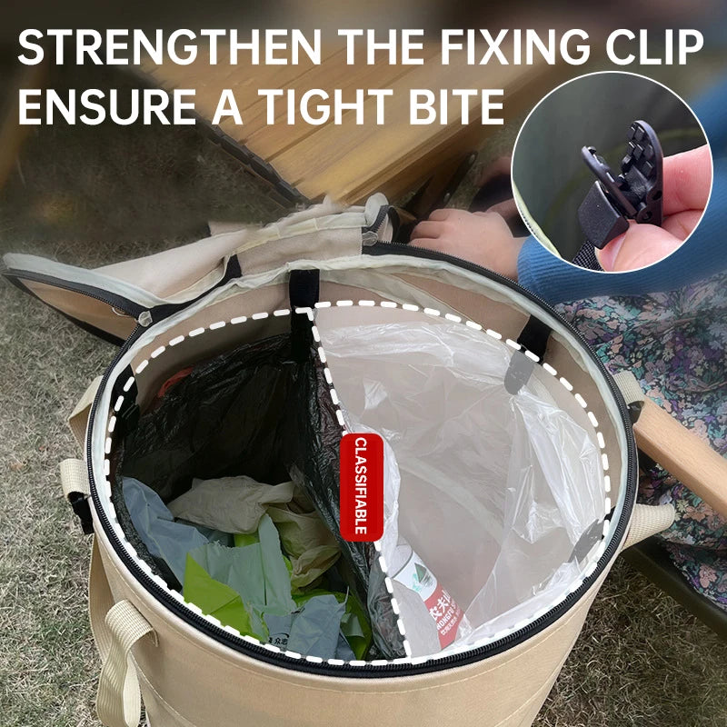 Foldable Outdoor Trash Can – Large Capacity Storage Bin for Camping and Laundry