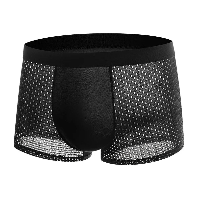 Ice Silk Mesh Boxer Briefs – Breathable Plus Size Underwear for Summer