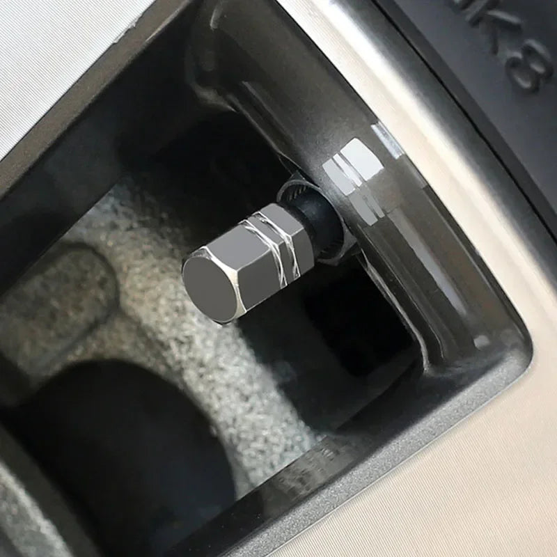 Aluminum Alloy Tire Valve Caps – Dustproof Rim Stem Covers for Automobiles