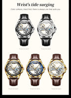 Automatic Skeleton Mechanical Watch – Transparent Leather Strap for Business Men