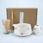 Matcha Whisk Set – Ceramic Bow Tea Bowl for Traditional Japanese Tea Ceremony
