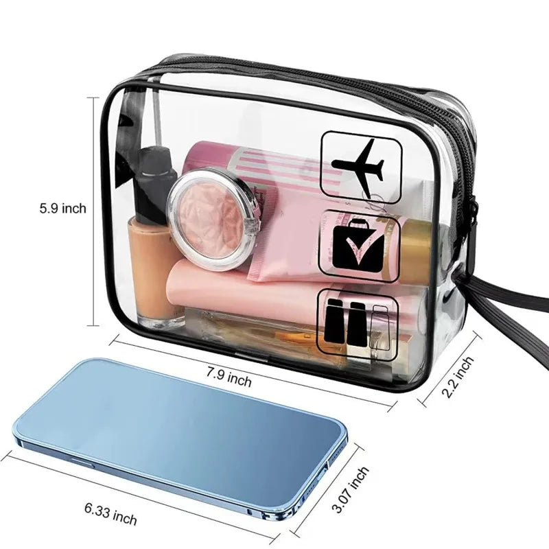 Clear PVC Cosmetic Bag – Waterproof Travel Toiletry Organizer for Makeup