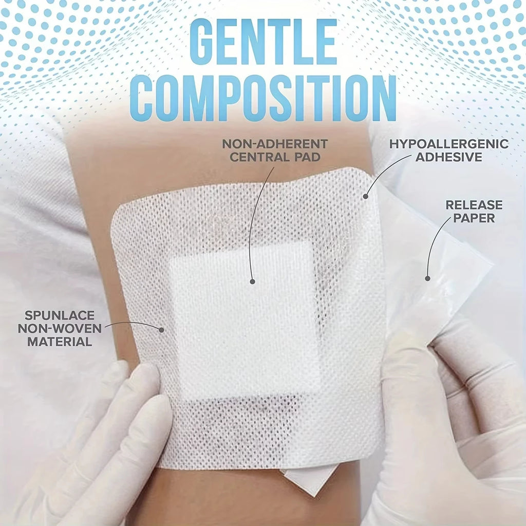 Large Hypoallergenic Non-Woven Adhesive Bandages – Medical Wound Dressings for First Aid