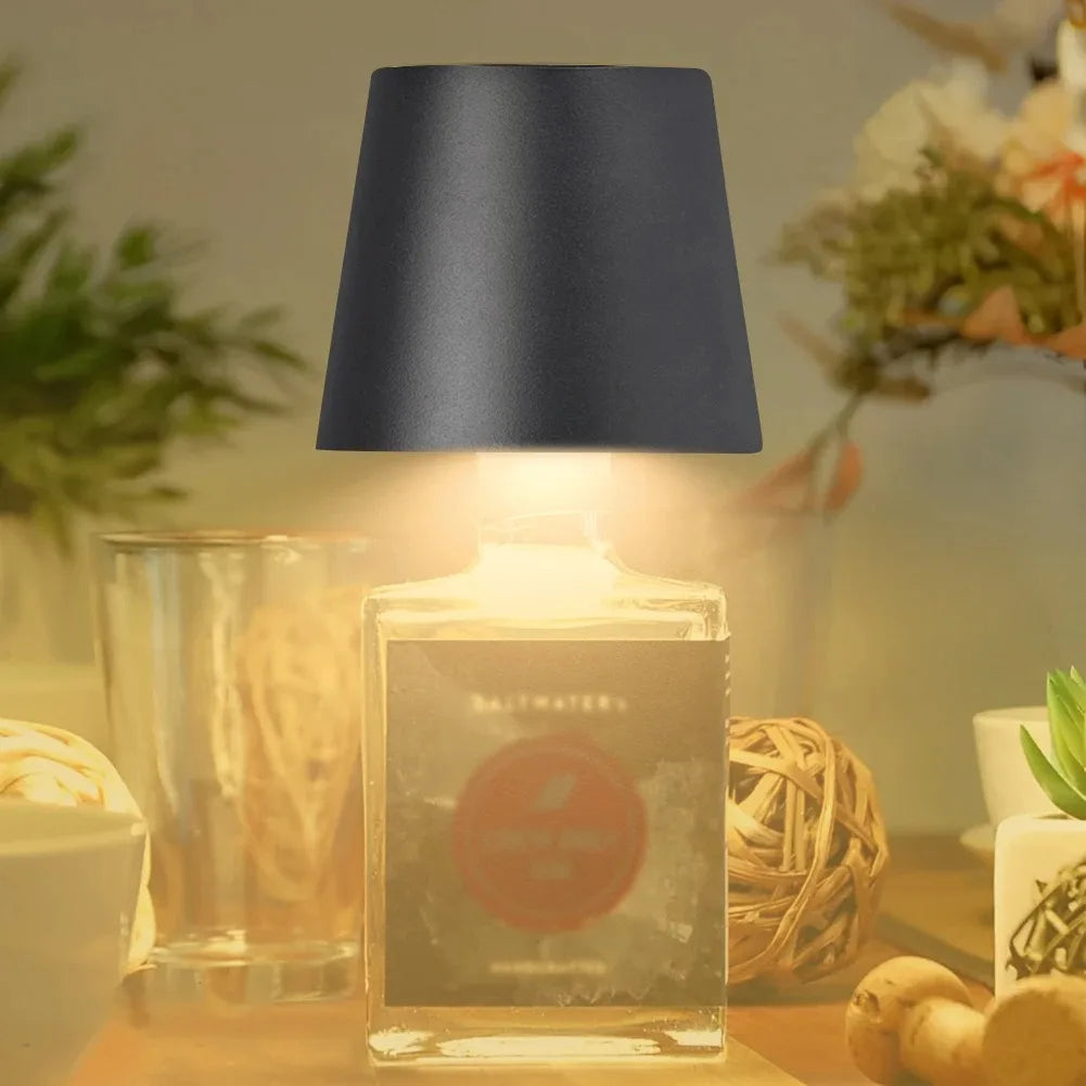 Wireless LED Wine Bottle Lamp – Touch Control for Outdoor Dining