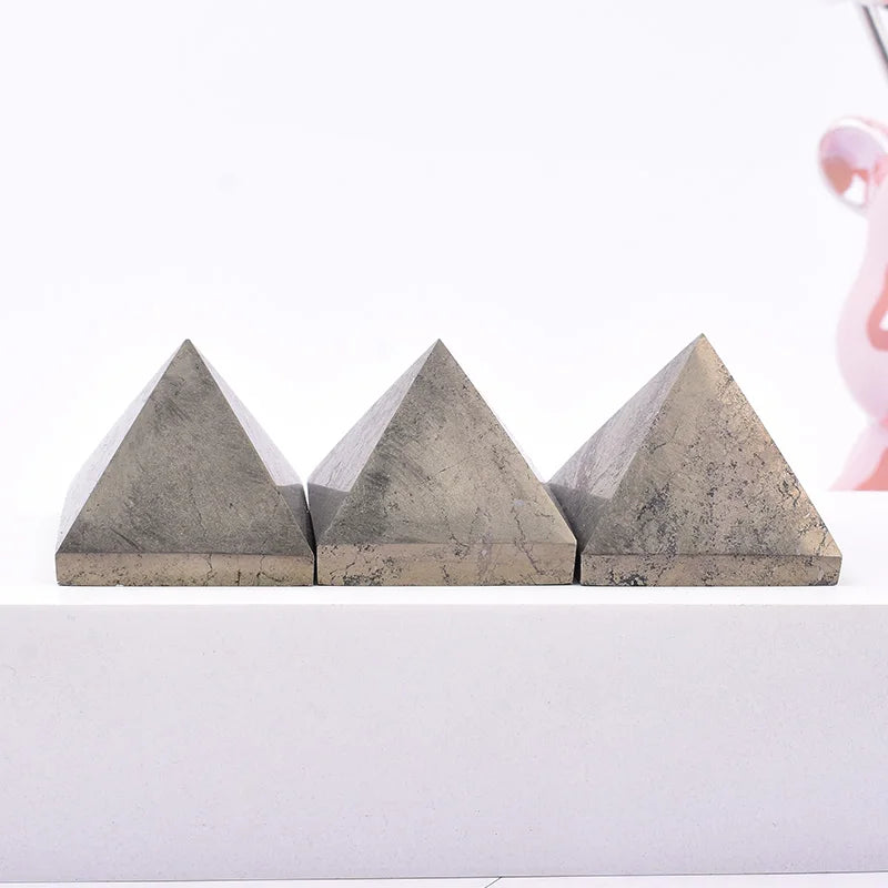 Natural Pyrite Crystal Pyramid – Polished Energy Tower for Home Decor Gifts