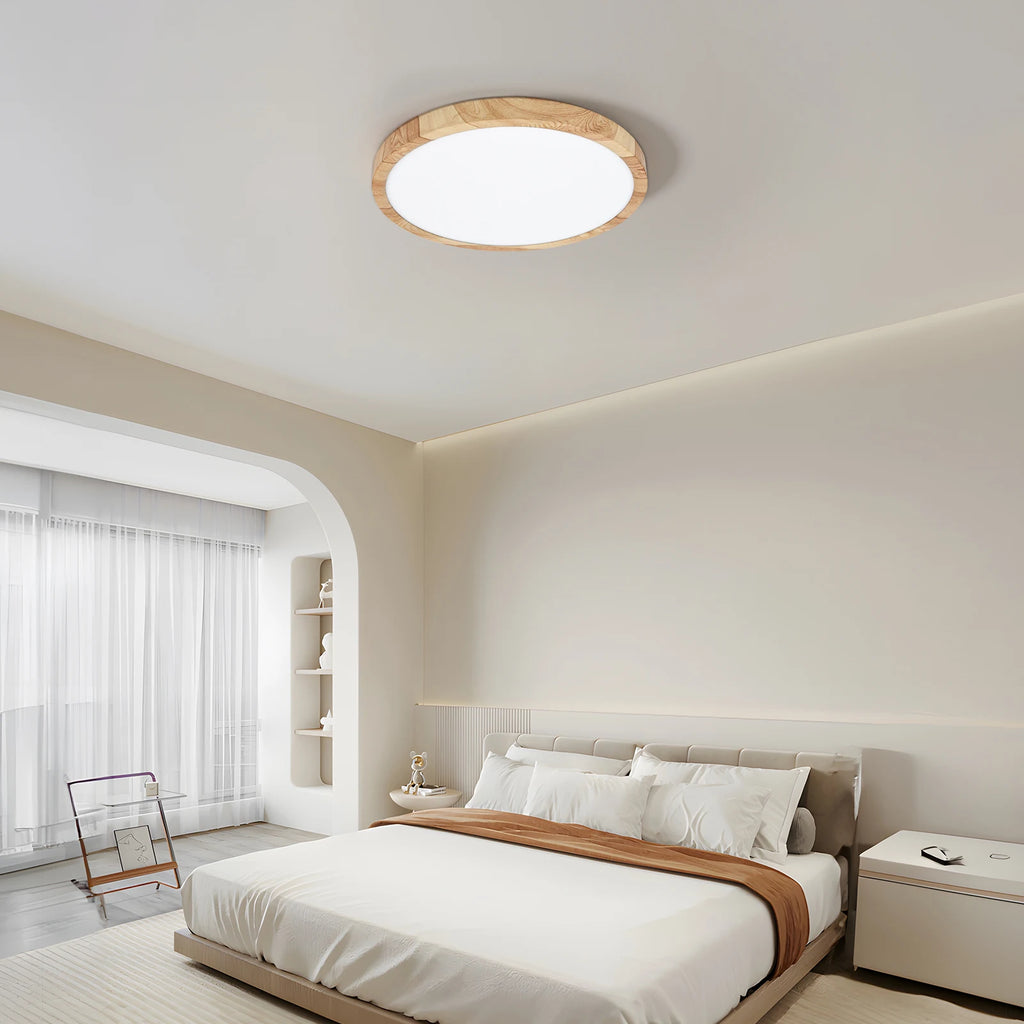 LED Ceiling Light – Wood Grain Golden Finish for Kitchen and Bedroom