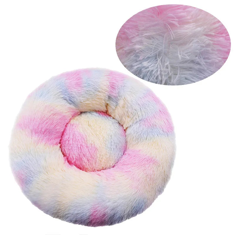 Plush Round Pet Bed – Warm Washable Sofa for Small to Large Dogs and Cats