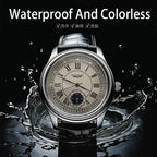 Luxury Leather Quartz Wristwatch – Waterproof Business Accessory for Men