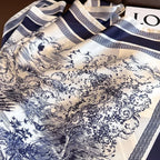 Floral Print Silk Square Scarf – Elegant Women Headwear and Accessory