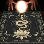 Snake Floral Tarot Tablecloth – Astrology Altar Decor for Divination Rituals