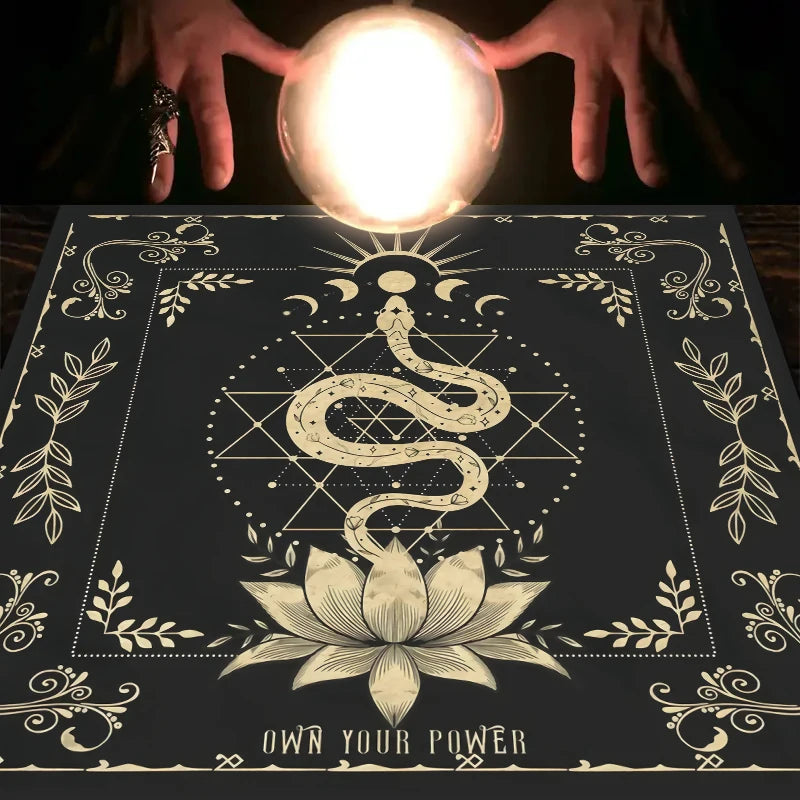 Snake Floral Tarot Tablecloth – Astrology Altar Decor for Divination Rituals