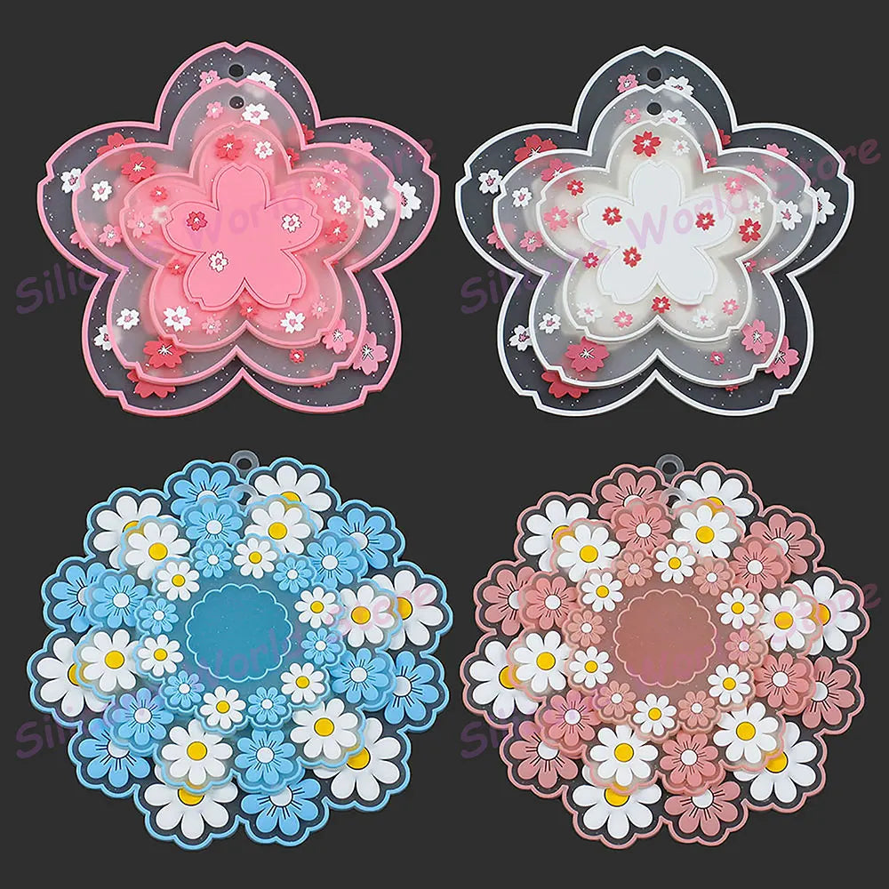 Sakura Daisy Silicone Coaster – Heat Resistant Placemat for Dining Tables
