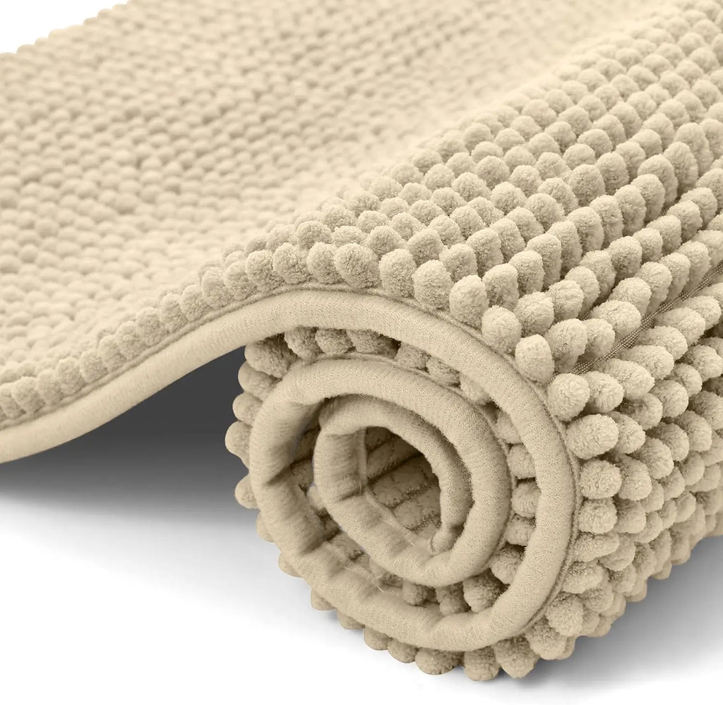 Chenille Bathroom Mat – Ultra Soft Absorbent Non-slip Rug for Shower Floors