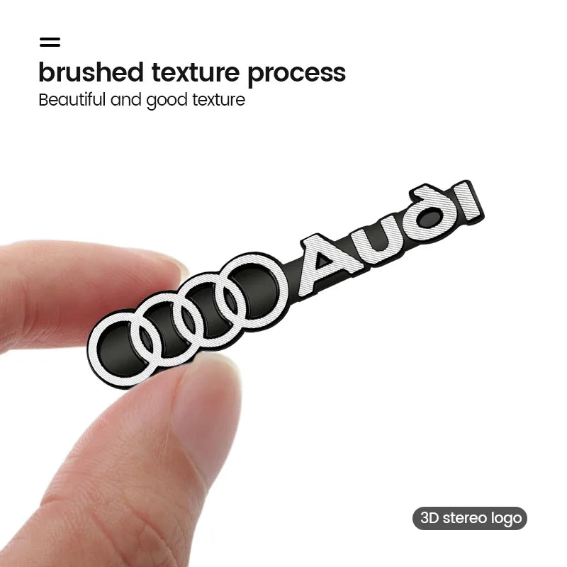 3D Aluminum Car Badge Emblems – Interior Audio Decoration for Audi Models