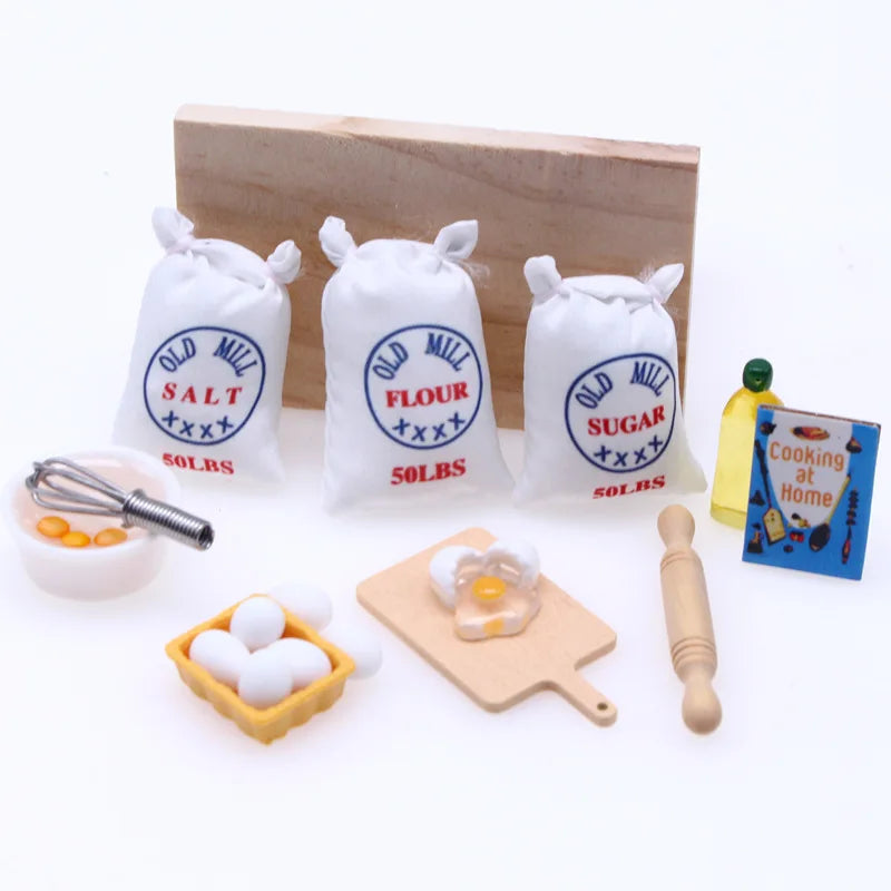 Miniature Kitchen Utensil Set – 1:12 Scale Baking Tools for Dollhouse Decor